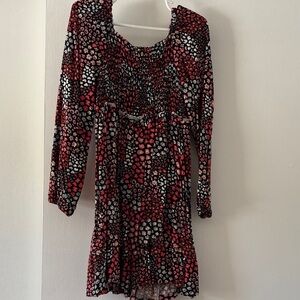 Vince Camuto Black and Pink Patterned Dress